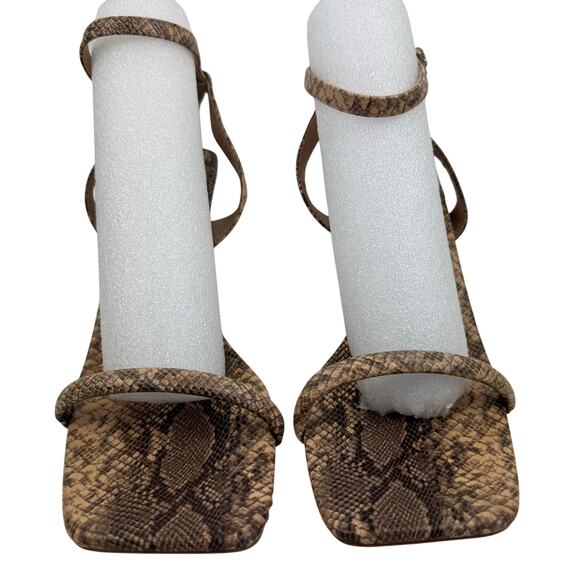 NEW YORK & CO ASHLYN SNAKE PRINT SQUARE TOE HEELS IN NATURAL NWOB SIZE 11 - Picture 4 of 14